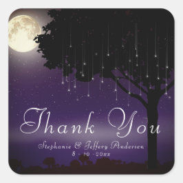 Celestial Starry Night String Ljus Tack Fyrkantigt Klistermärke