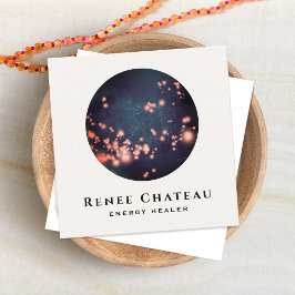 Celestial Stars Cosmic Energy Healer Yoga Teacher Fyrkantigt Visitkort