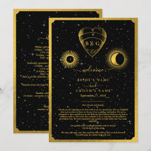 Celestial Stars Crescent Måne Bröllop Itinerary Program