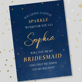 Celestial Stars Elegant Bridesmaid Frieri Anteckningskort
