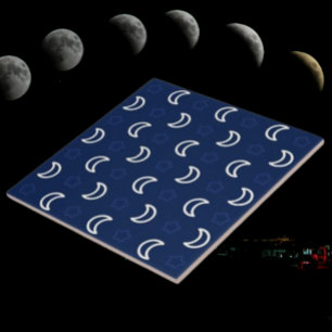 Celestial Stars & Moon Keramisk Kakel – Marinblå