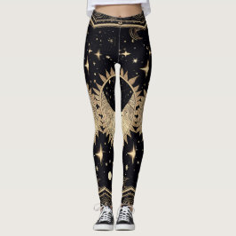 Celestial Stars Sol Måne Leggings