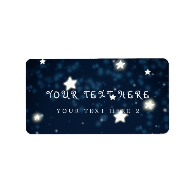 Celestial Stars Twinkle Himlar Sticker Paket etike Adressetikett (Framsidan)