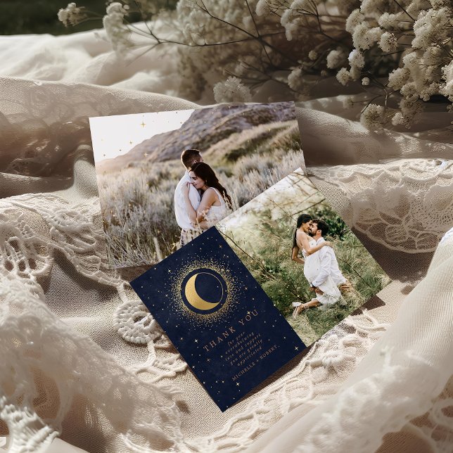 Celestial Stars Two Photo Bröllop - tackkort Inbjudningar (Skapare uppladdad)