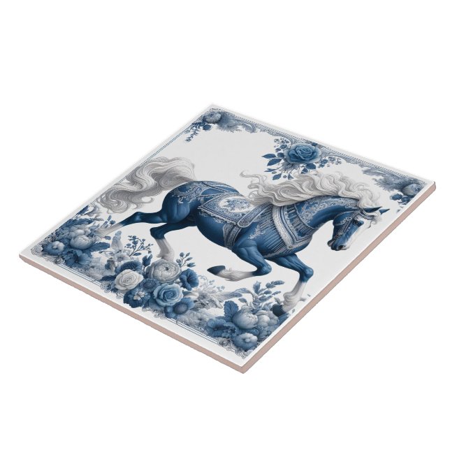 Celestial Steed: Blommigt Splendor Kakelplatta (Sidan)