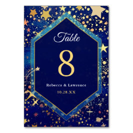 Celestial stjärnblått bröllop bordsnummer