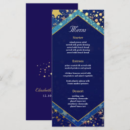 Celestial stjärnblått bröllop meny