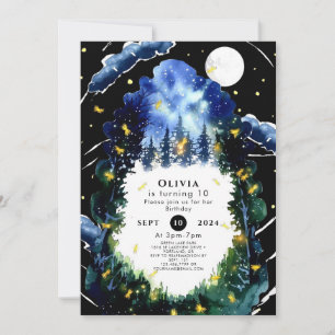 Celestial Stollig Woodland Birthday Inbjudningar