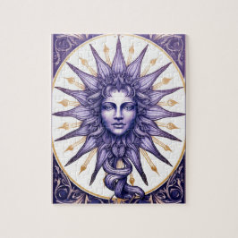 Celestial Sun Goddess Purple & White Mystical Pussel