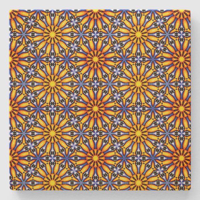 Celestial Sun Mandala Stenkoaster Stenunderlägg (Framsidan)
