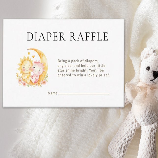 Celestial Sun Moon Baby Shower Diaper Raffle Tilläggskort (Skapare uppladdad)