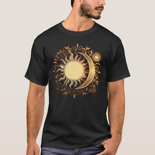 Celestial Sun Moon Yoga Meditation Zen Buddhism Sy T Shirt (Framsida)