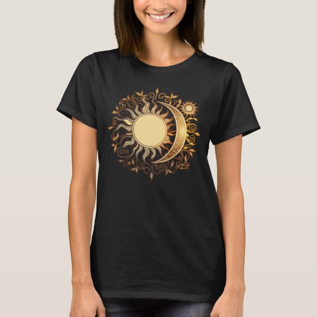 Celestial Sun Moon Yoga Meditation Zen Buddhism Sy T Shirt (Framsida)