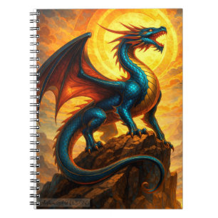 Celestial Sunfire Dragon Fantasi Anteckningsbok