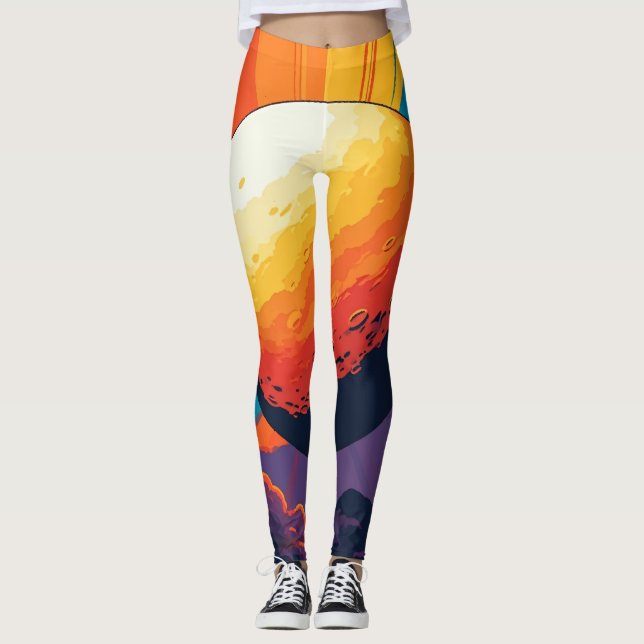 Celestial Sunset – Cosmic Art Activewear  Leggings (Framsida)