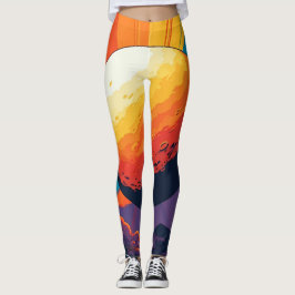 Celestial Sunset – Kosmisk Aktiv Träningskläder  Leggings