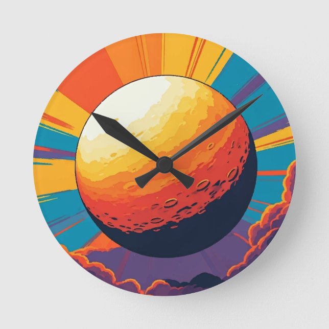 Celestial Sunset Wall Clock Rund Klocka (Framsida)