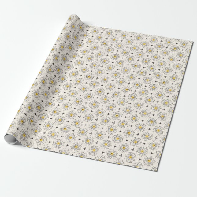 Celestial Sunshine Vintage Mönster Presentpapper (Utrullad)