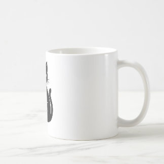 Celestial svart katt med halvmåne | Mystisk Kaffemugg
