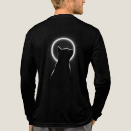 Celestial Svart Katt Silhuett Långärmad T Shirt