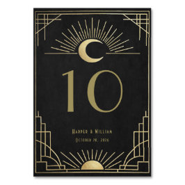 Celestial svart och guld art deco bordsnummer
