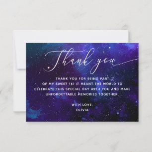 Celestial Sweet 16 Galaxy Sweet Sixteen Födelsed Tack Kort