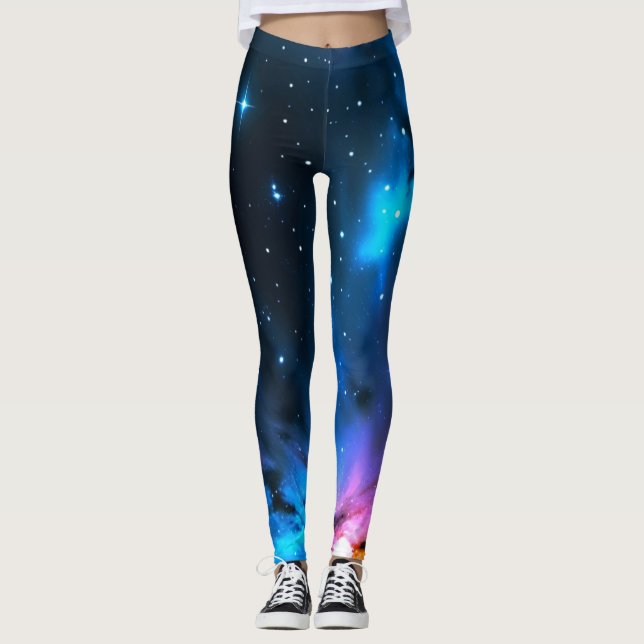 Celestial Swirls of Stars Leggings (Framsida)