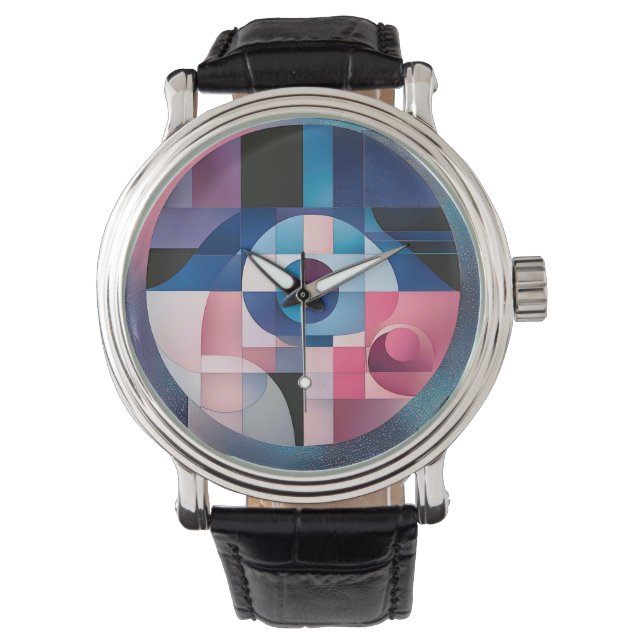 Celestial symmetri: Geometriska former - blåsor oc Armbandsur (Framsida)