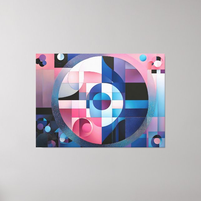 Celestial symmetri: Geometriska former - blåsor oc Canvastryck (Framsida)