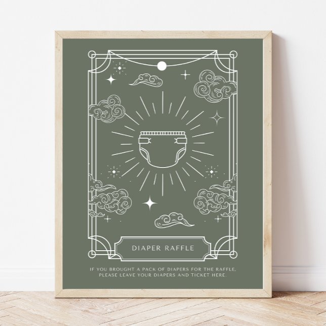 Celestial Tarot Baby Shower Diaper Raffle Sign Poster (Skapare uppladdad)