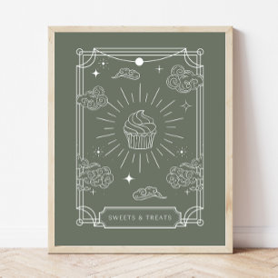 Celestial Tarot Baby Shower Sweets & Treats Sign Poster