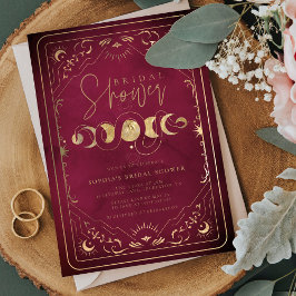 Celestial Tarot Crimson Red & Guld Möhippa Inbjudningar