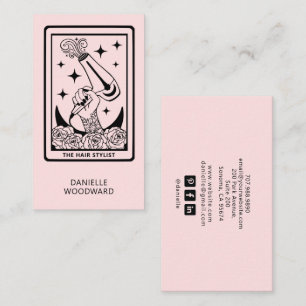Celestial Tarot Frisör Blush Rosa Visitkort