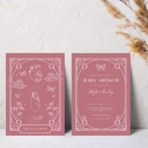 Celestial Tarot Girl Baby Shower-inbjudan Inbjudningar