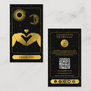 Celestial Tarot Hairdresser Black Guld Tack Visitkort