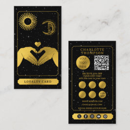 Celestial Tarot Hairdresser Black Guld Tack Visitkort