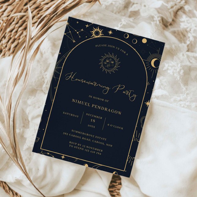 Celestial Tarot Inslag Starsign Houseuppvärmning Inbjudningar (Skapare uppladdad)