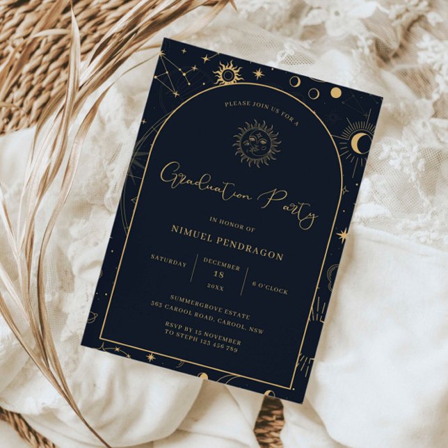 Celestial Tarot Inslag Starsign Studentfest Inbjudningar (Skapare uppladdad)