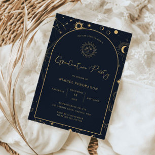 Celestial Tarot Inslag Starsign Studentfest Inbjudningar