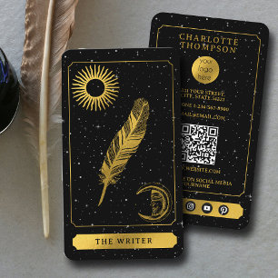 Celestial Tarot Logotyp Black Guld Skrivare förfat Visitkort