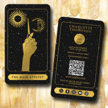Celestial Tarot Logotyp Hairdresser Black Guld