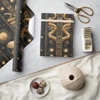 Celestial Tarot månfaser med gyllene ormar Presentpapper