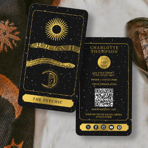 Celestial Tarot Reader Guld Snakes Psychic Visitkort