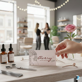 Celestial Tarot Rosa Linjer Hair Salon Classic Visitkort