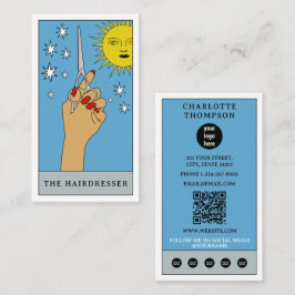 Celestial Tarot Sol Hairdresser Hair Salon Logotyp Visitkort