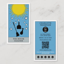 Celestial Tarot Sol House Cleaner Logotyp Visitkort