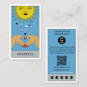 Celestial Tarot Sol Logotyp Tack Small Business Visitkort