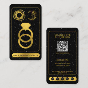 Celestial Tarot Sol Måne Bröllopsfixaren Guld Visitkort