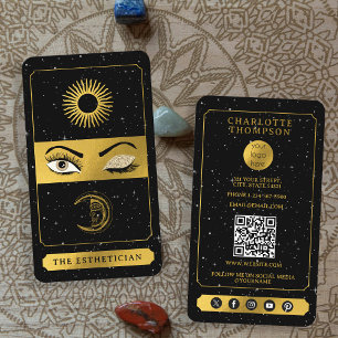 Celestial Tarot Sol Måne Makeup Artist Black Guld Visitkort