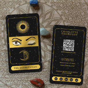 Celestial Tarot Sol Måne Makeup Artist Black Guld Visitkort